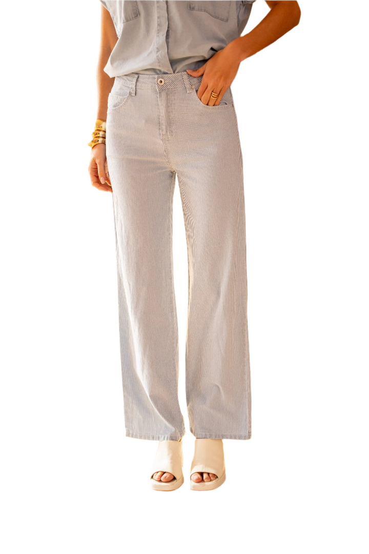 Hannah – Straight-Leg Women’s Striped Pants