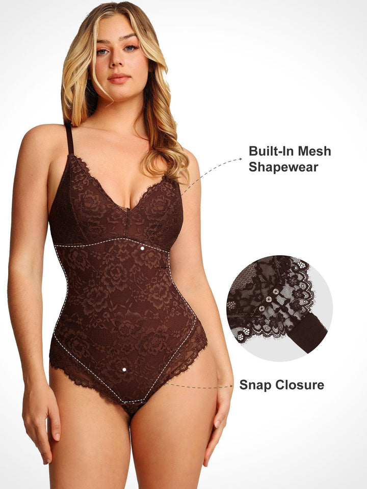 Laura – Firm Control Lace Shaping Bodysuit for Women