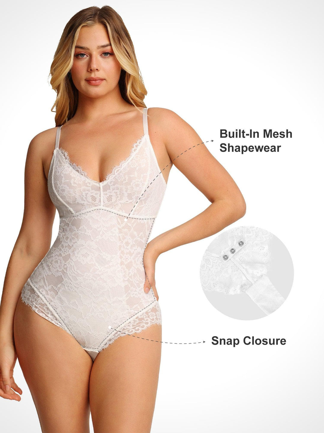 Laura – Firm Control Lace Shaping Bodysuit for Women