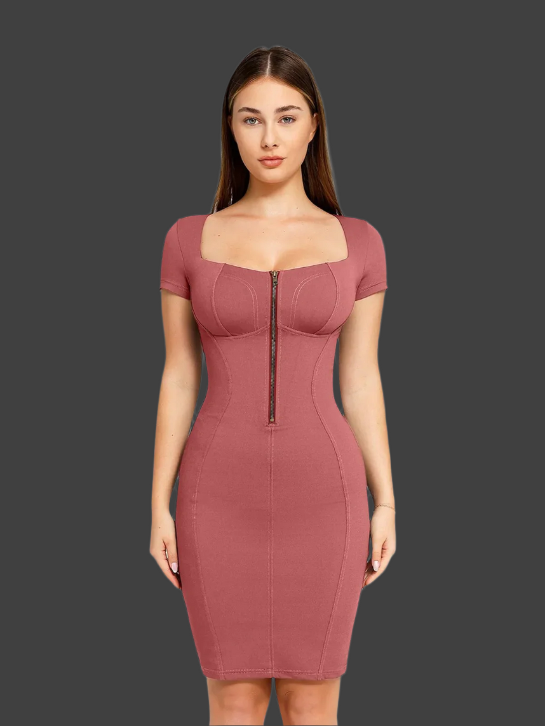 Evelyn – Sculpting Denim-Inspired Women’s Midi Dress