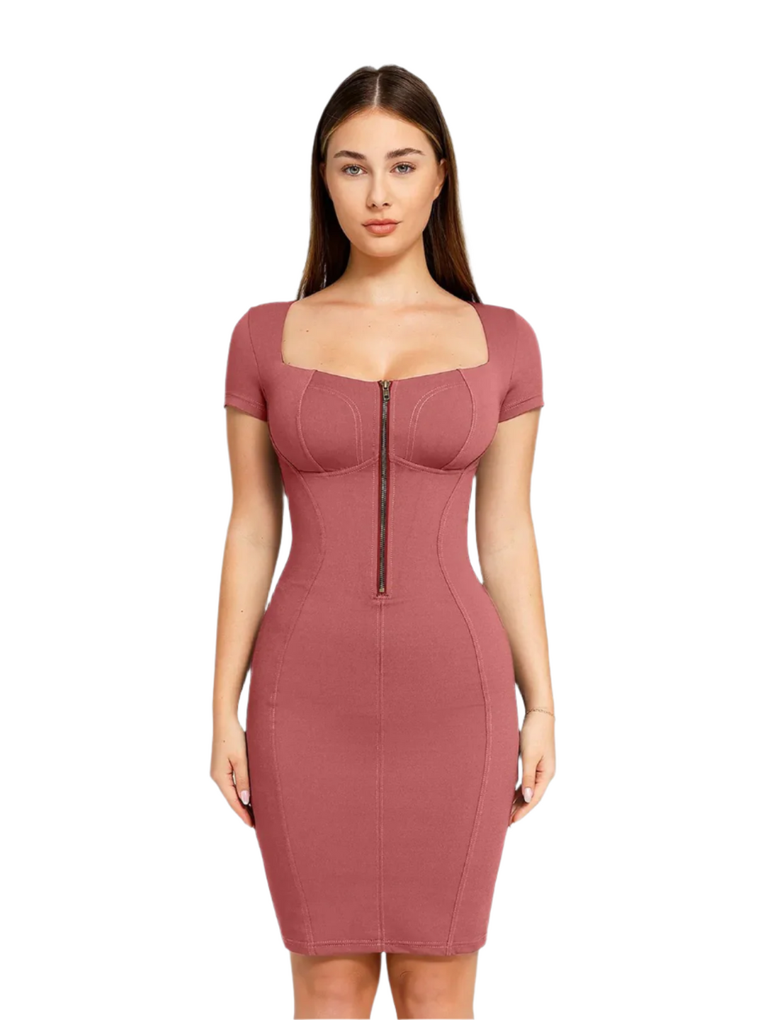 Evelyn – Sculpting Denim-Inspired Women’s Midi Dress