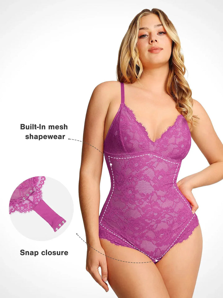 Laura – Firm Control Lace Shaping Bodysuit for Women