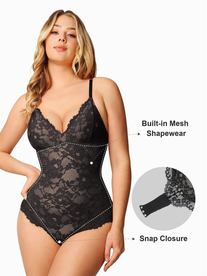 Laura – Firm Control Lace Shaping Bodysuit for Women