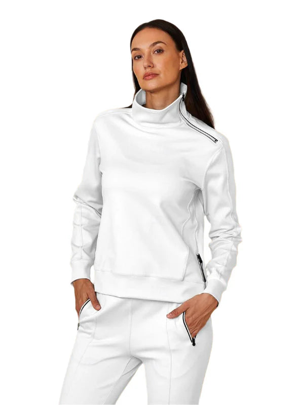Jennifer – Irregular-Collar Women’s Golf Pullover & Pant Set