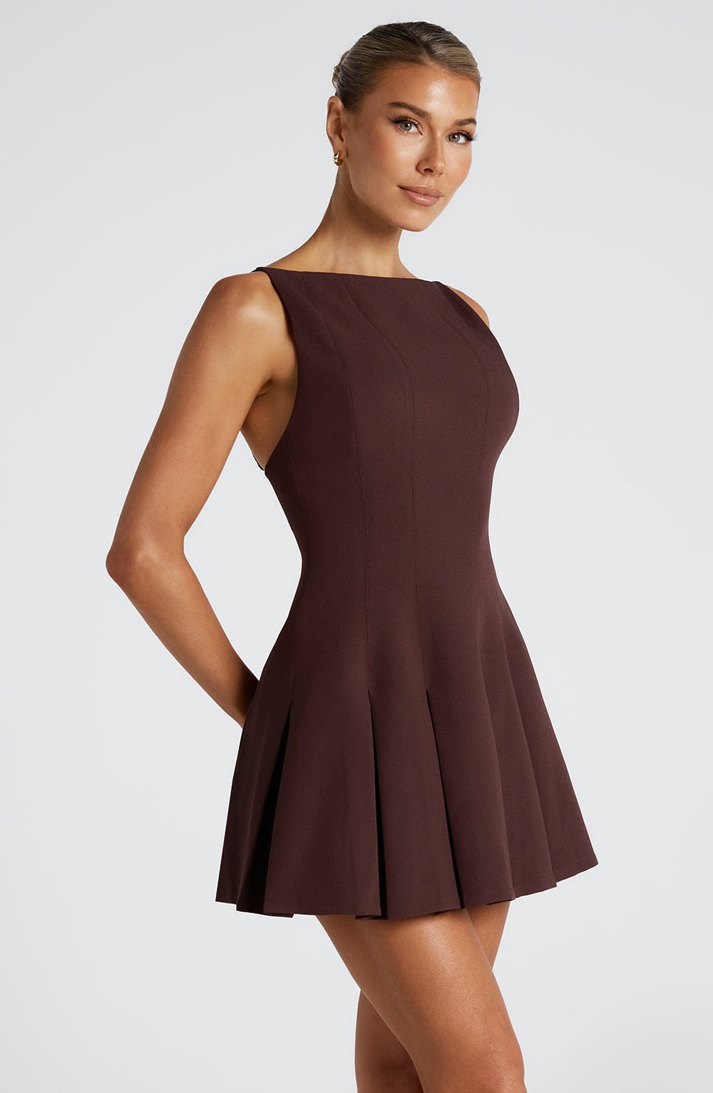 Kendall – Women’s Dress in Plum Brown