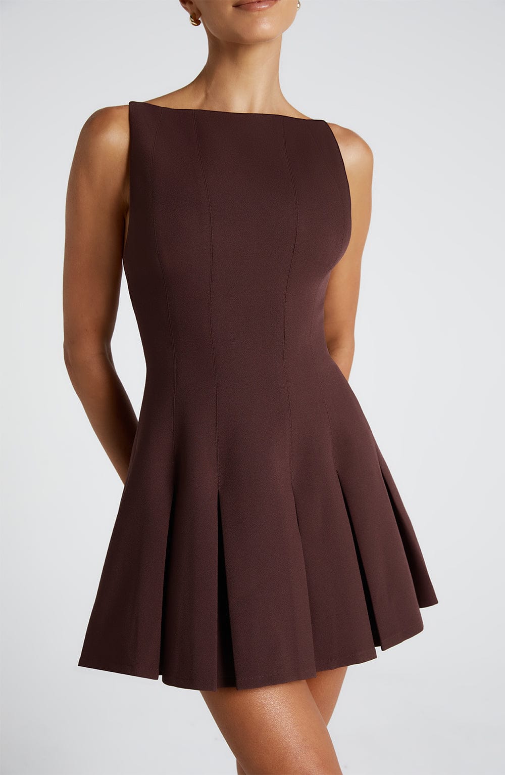 Kendall – Women’s Dress in Plum Brown