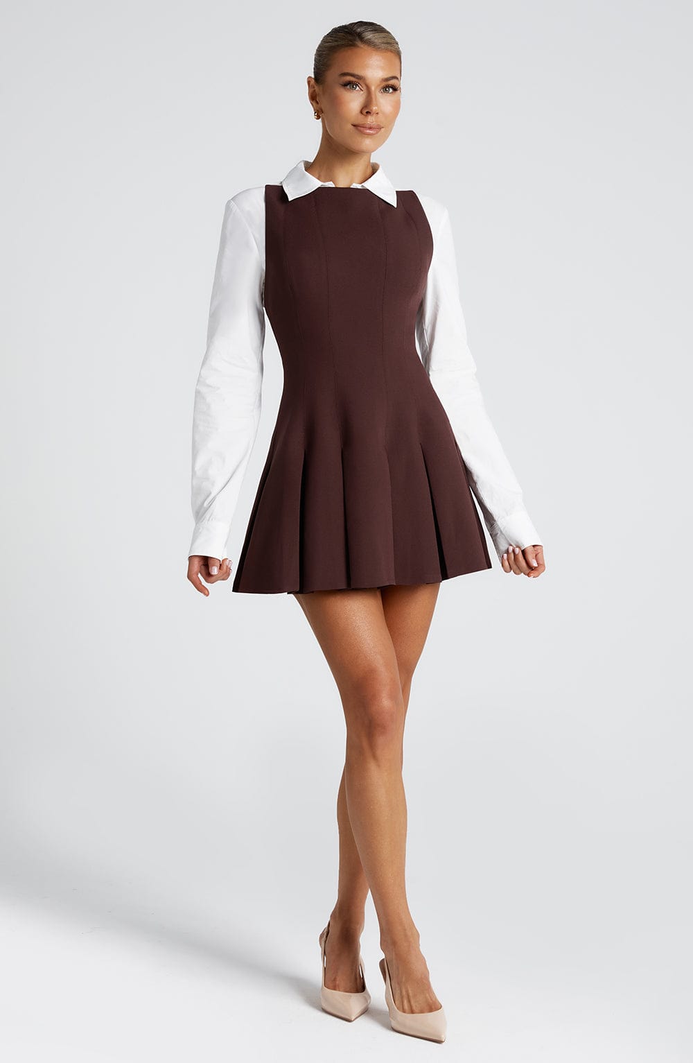Kendall – Women’s Dress in Plum Brown