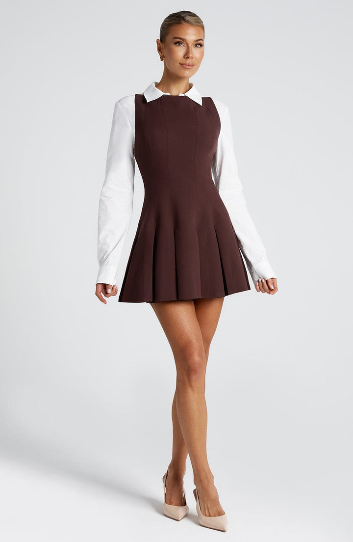 Kendall – Women’s Dress in Plum Brown