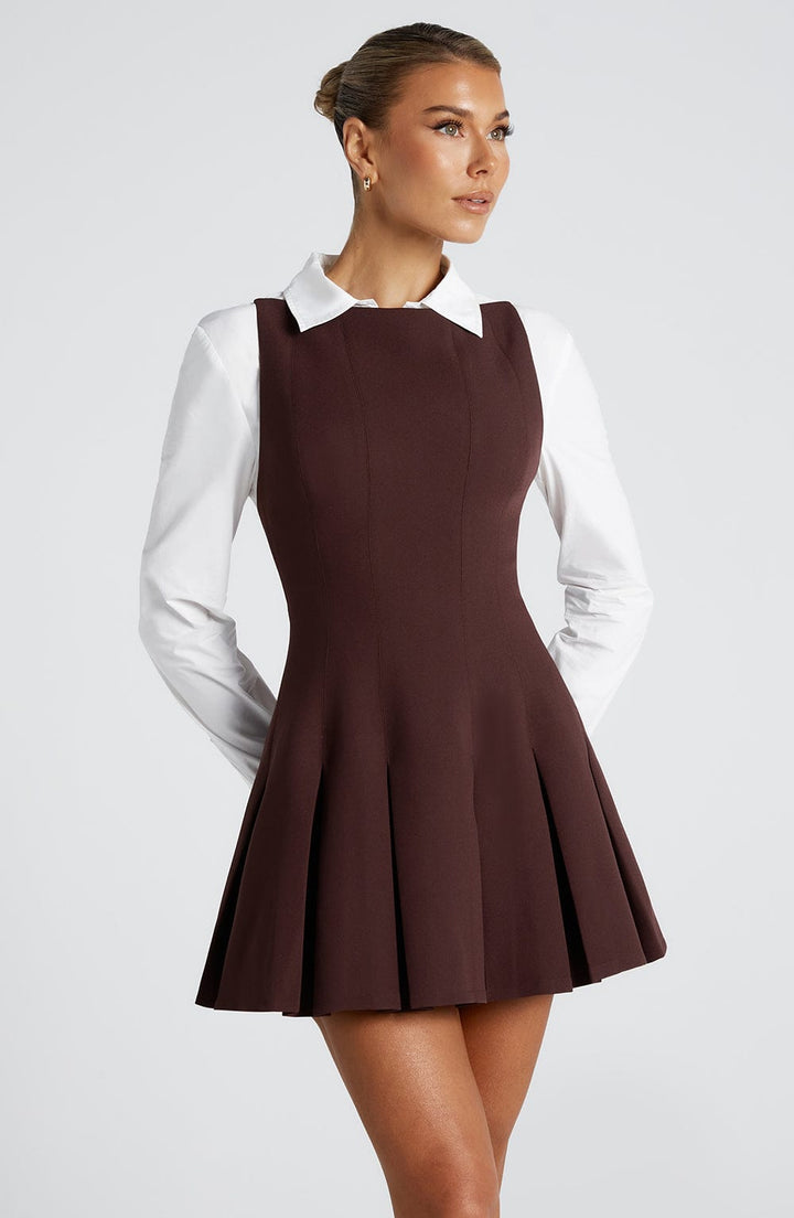 Kendall – Women’s Dress in Plum Brown