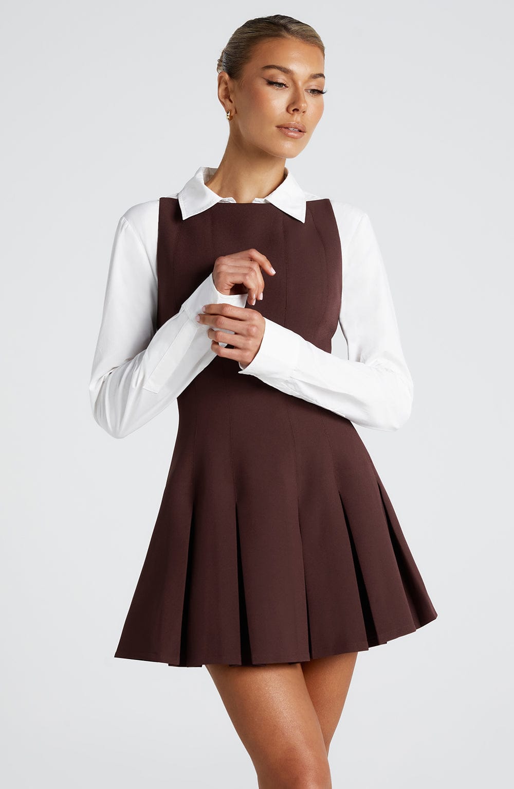 Kendall – Women’s Dress in Plum Brown