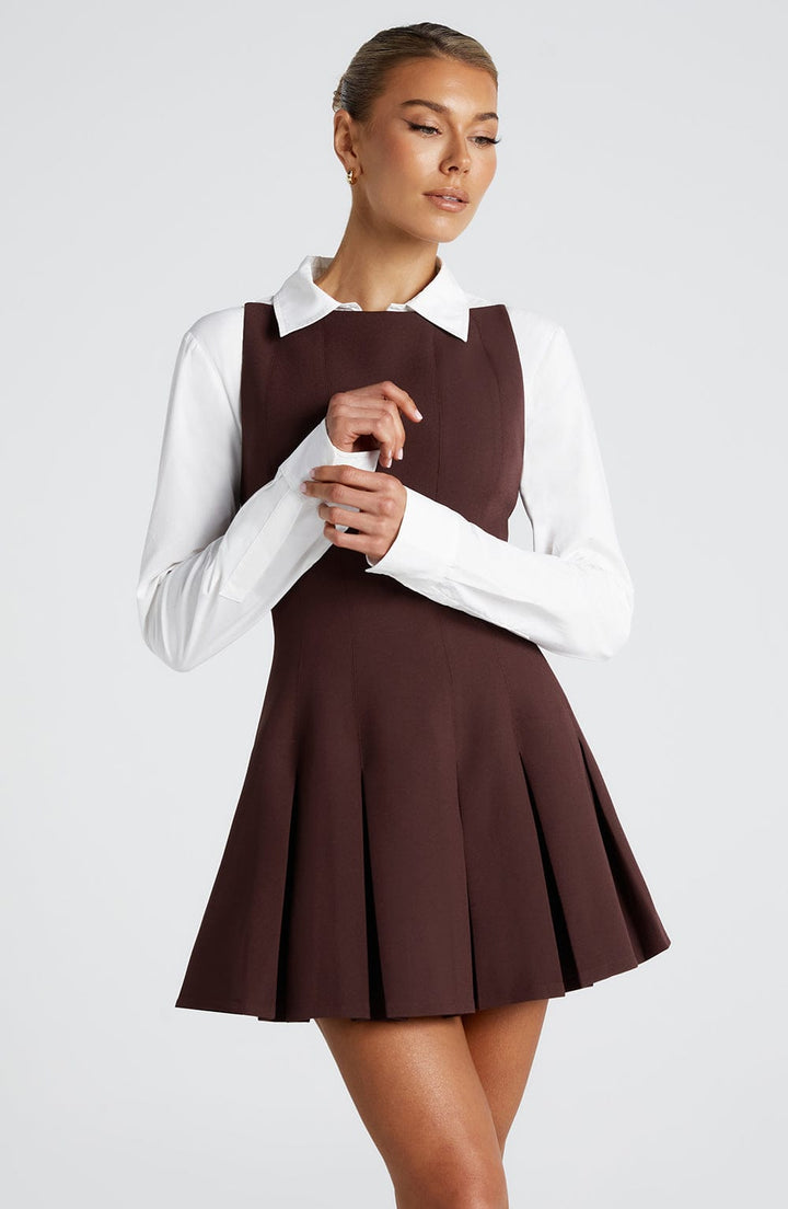 Kendall – Women’s Dress in Plum Brown