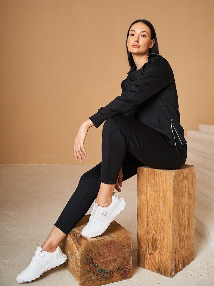 Jennifer – Irregular-Collar Women’s Golf Pullover & Pant Set