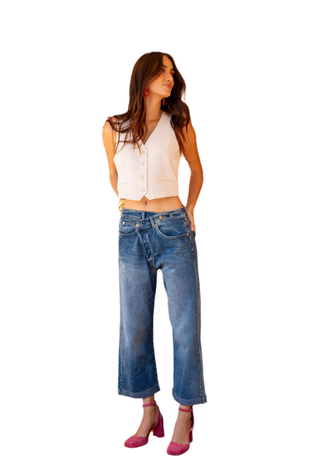 Lyka – Trendy Loose Cross Jeans for Women