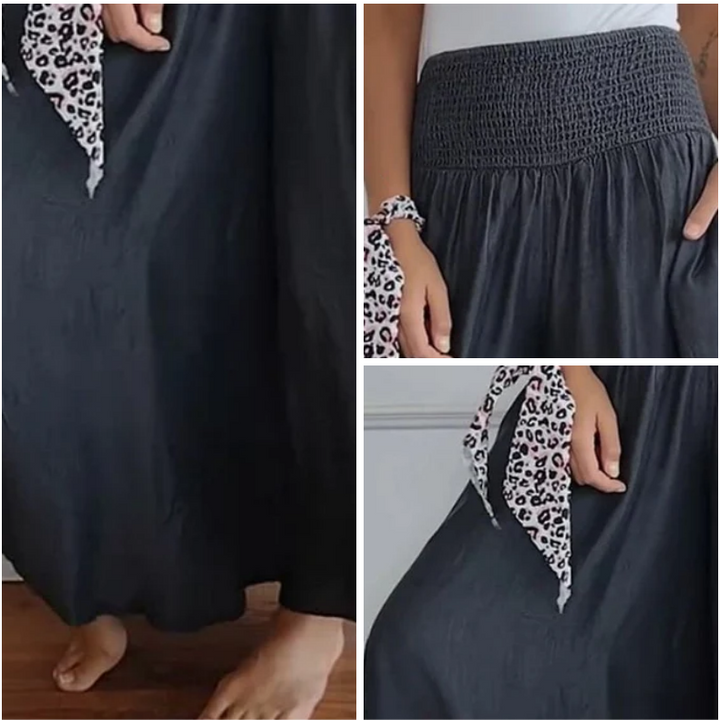Keira – Trendy High-Waist Wide-Leg Skirt for Women with Pockets
