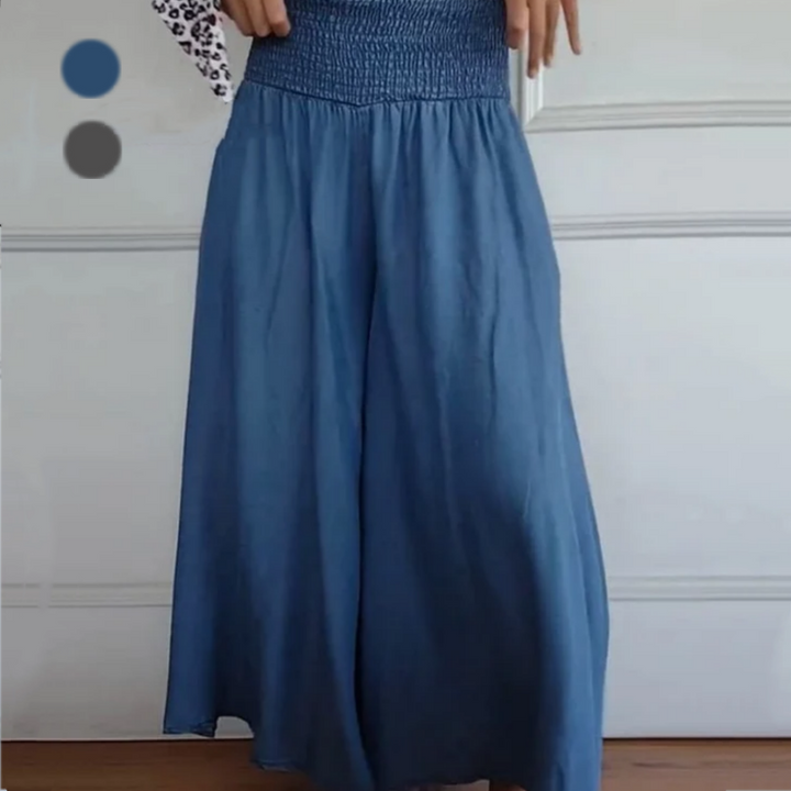 Keira – Trendy High-Waist Wide-Leg Skirt for Women with Pockets