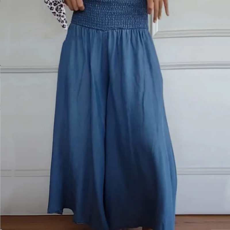 Keira – Trendy High-Waist Wide-Leg Skirt for Women with Pockets