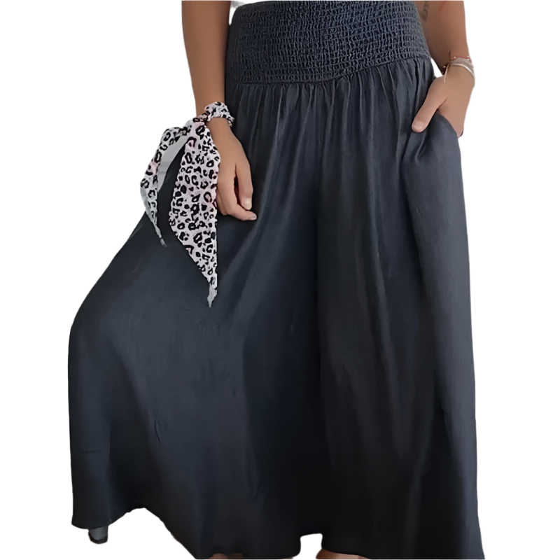 Keira – Trendy High-Waist Wide-Leg Skirt for Women with Pockets