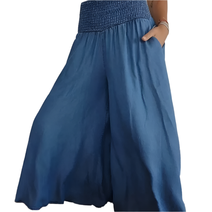 Keira – Trendy High-Waist Wide-Leg Skirt for Women with Pockets