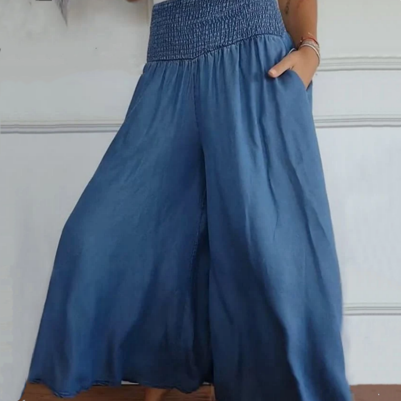 Keira – Trendy High-Waist Wide-Leg Skirt for Women with Pockets