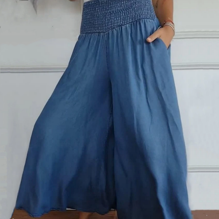 Keira – Trendy High-Waist Wide-Leg Skirt for Women with Pockets