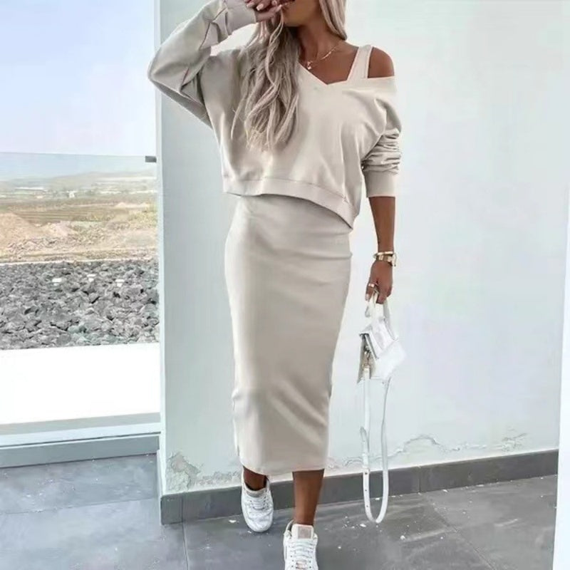 Sofia – Elegant 2-Piece Women’s Dress & Sweater Set