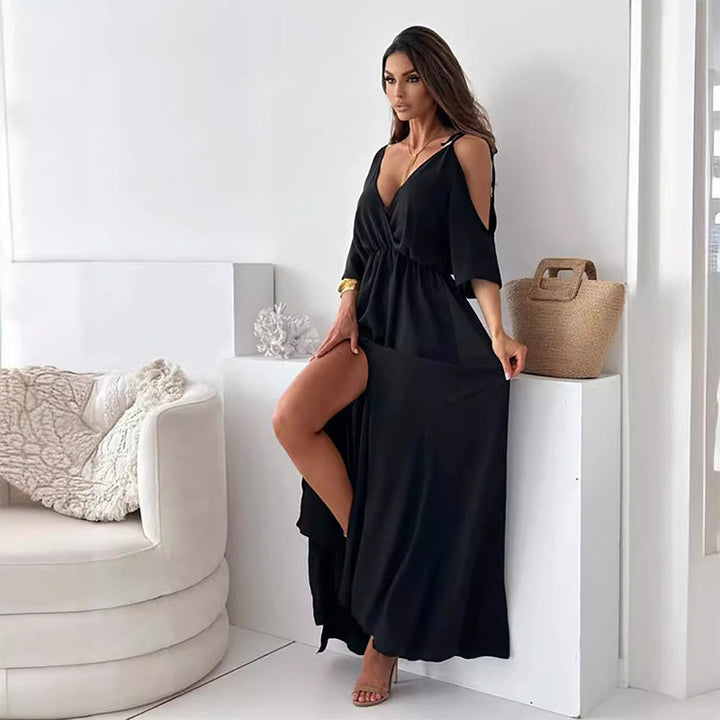 Lexie – Plunging Neck Cold Shoulder Women’s Dress
