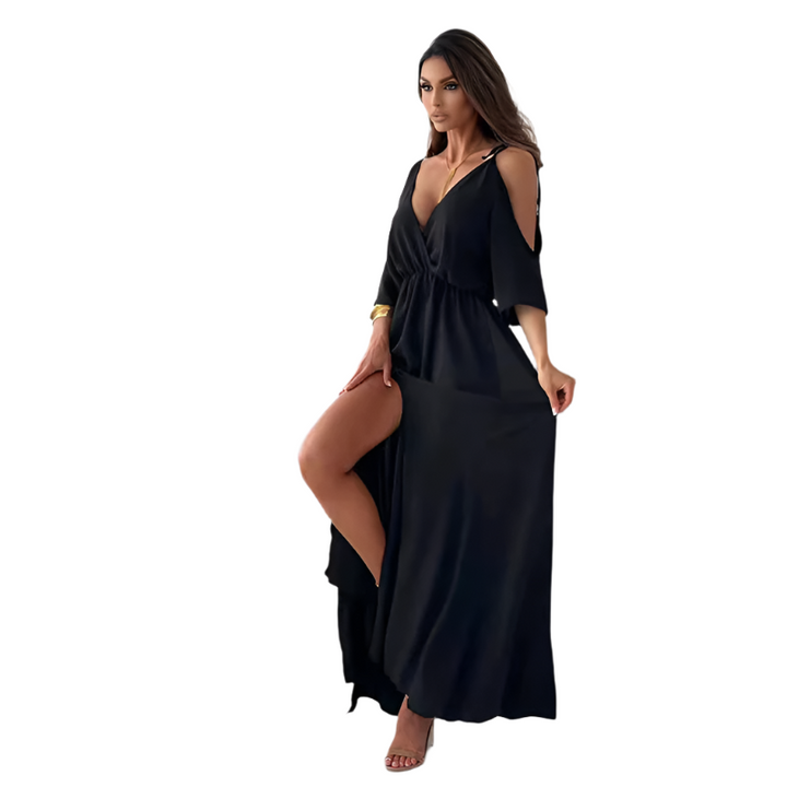 Lexie – Plunging Neck Cold Shoulder Women’s Dress