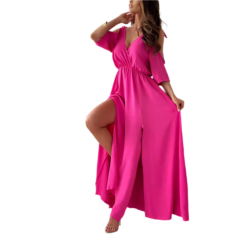 Lexie – Plunging Neck Cold Shoulder Women’s Dress