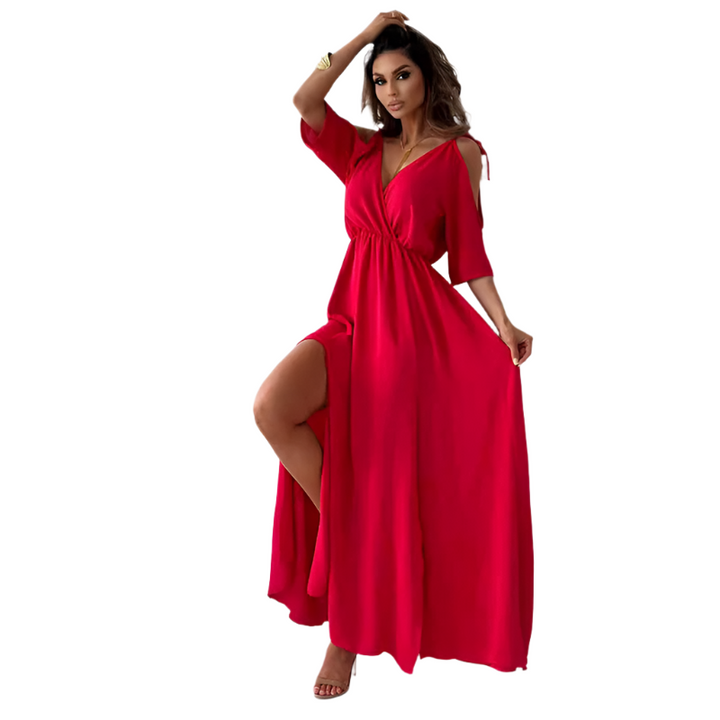 Lexie – Plunging Neck Cold Shoulder Women’s Dress