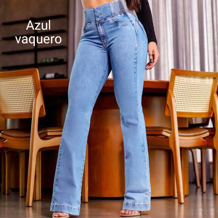 Andrea – Women’s High-Waisted Stretch Flared Jeans