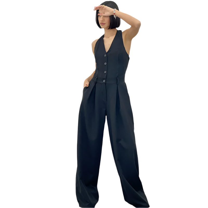Aria – Women’s Sleeveless Button-Front Jumpsuit