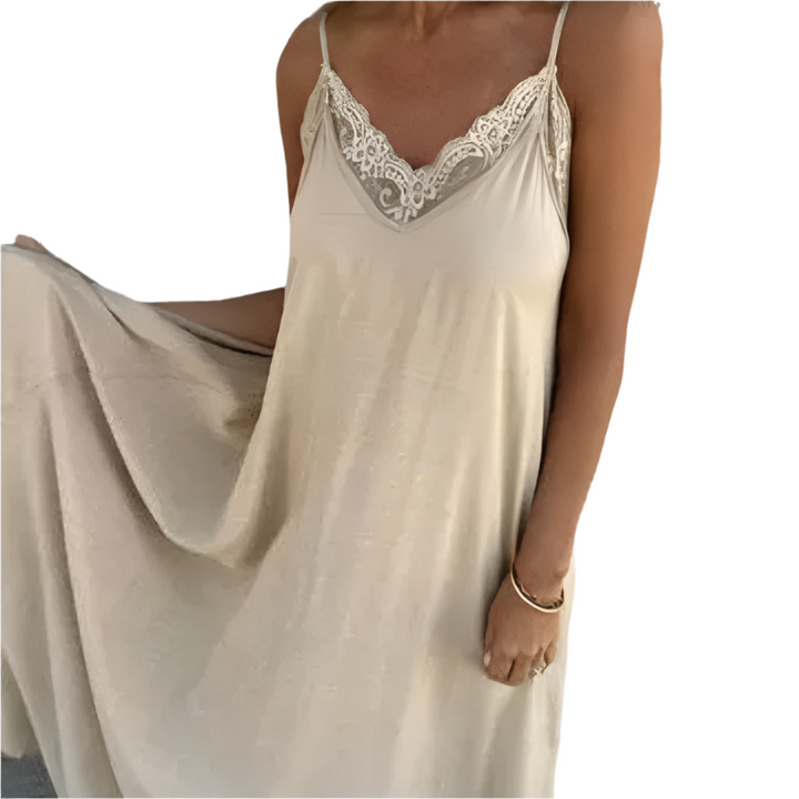 Delilah – Lace-Detail V-Neck Women’s Maxi Dress