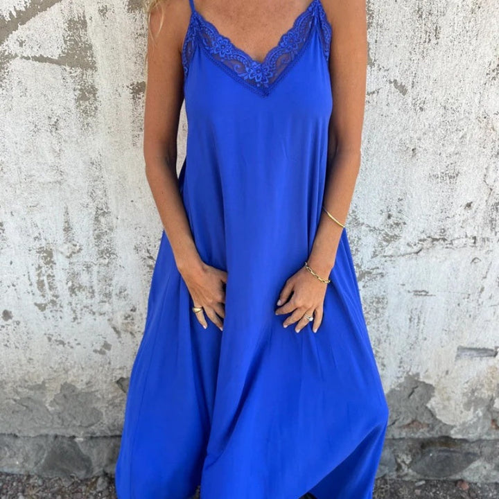 Delilah – Lace-Detail V-Neck Women’s Maxi Dress
