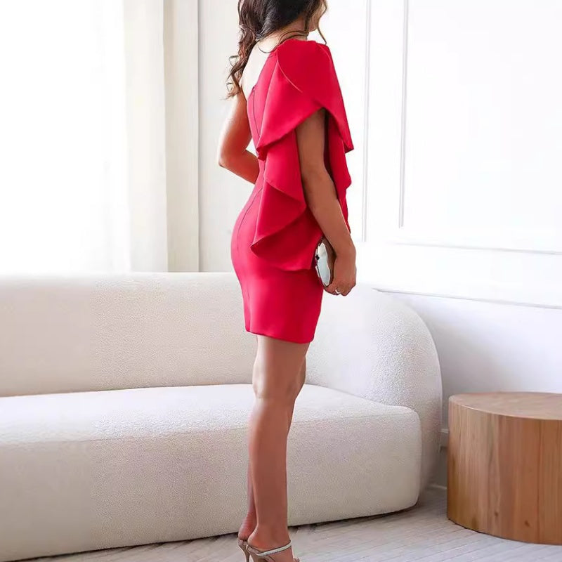Barbara – One-Shoulder Women’s Ruffle Dress