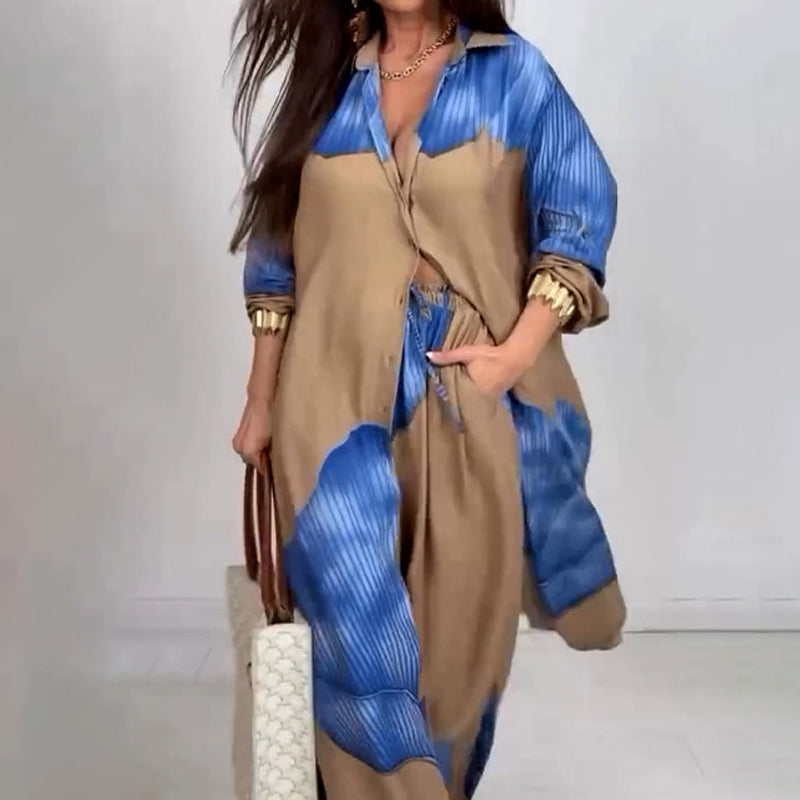 Margarette – Flowy Women’s Lounge Shirt & Trouser Set