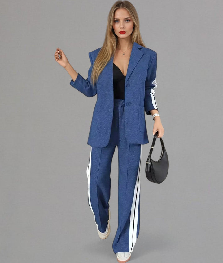 Alexia – Chic Stripe Two-Piece Blazer Set for Women
