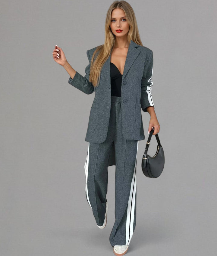 Alexia – Chic Stripe Two-Piece Blazer Set for Women