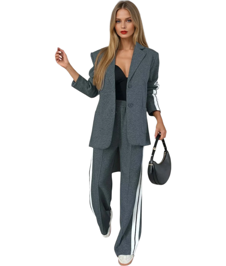 Alexia – Chic Stripe Two-Piece Blazer Set for Women