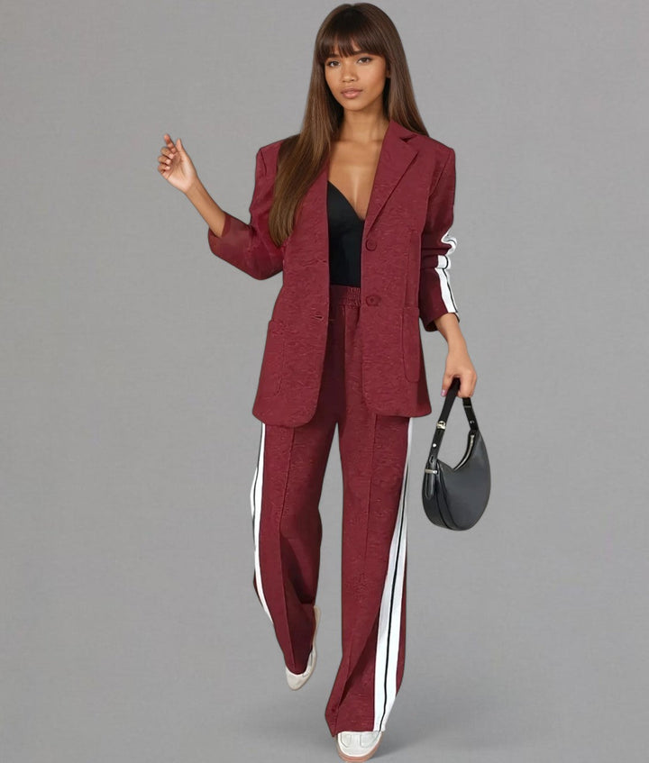 Alexia – Chic Stripe Two-Piece Blazer Set for Women