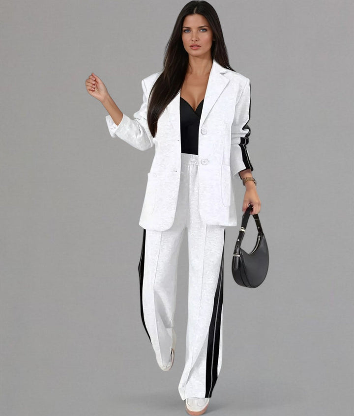 Alexia – Chic Stripe Two-Piece Blazer Set for Women