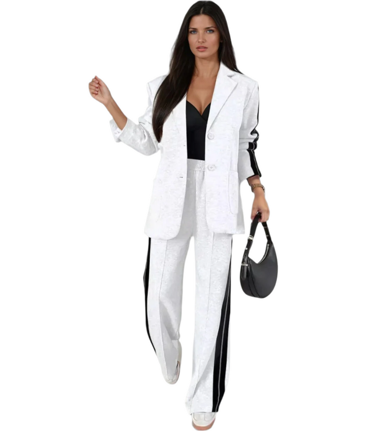 Alexia – Chic Stripe Two-Piece Blazer Set for Women