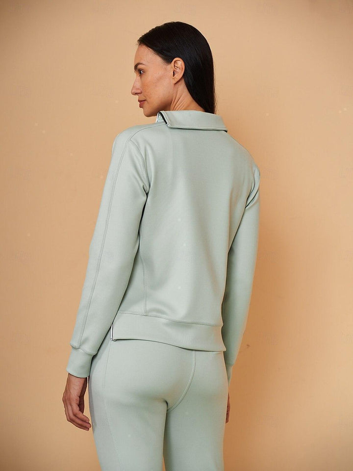 Jennifer – Irregular-Collar Women’s Golf Pullover & Pant Set