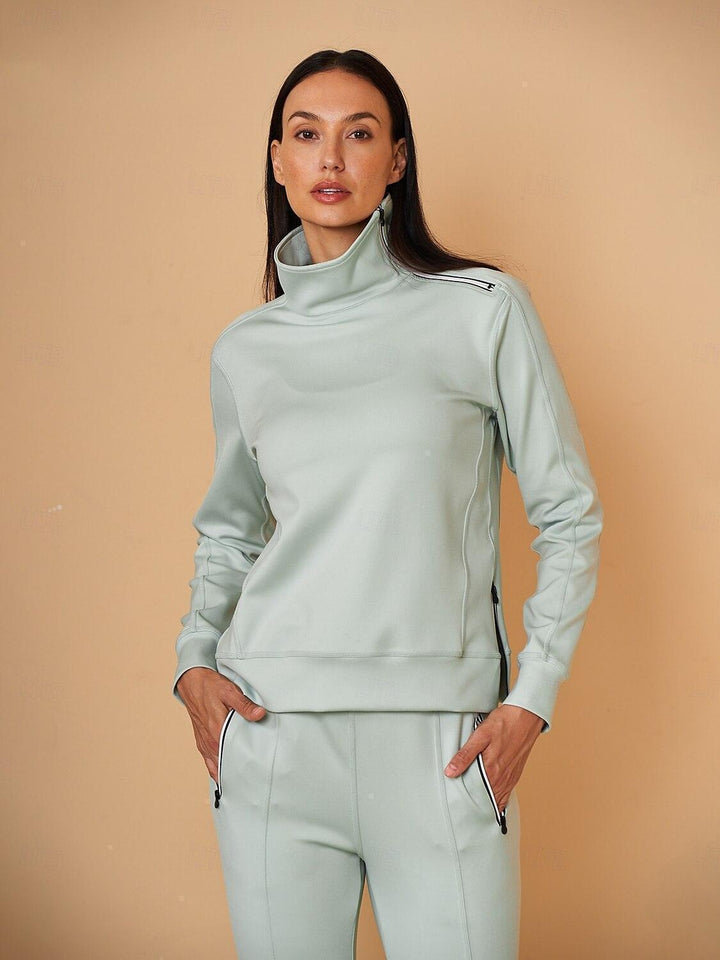 Jennifer – Irregular-Collar Women’s Golf Pullover & Pant Set