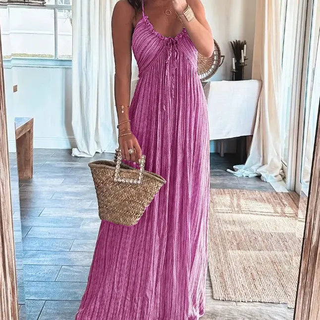 Lucía – Women’s Tie-Up Ruffle Summer Dress