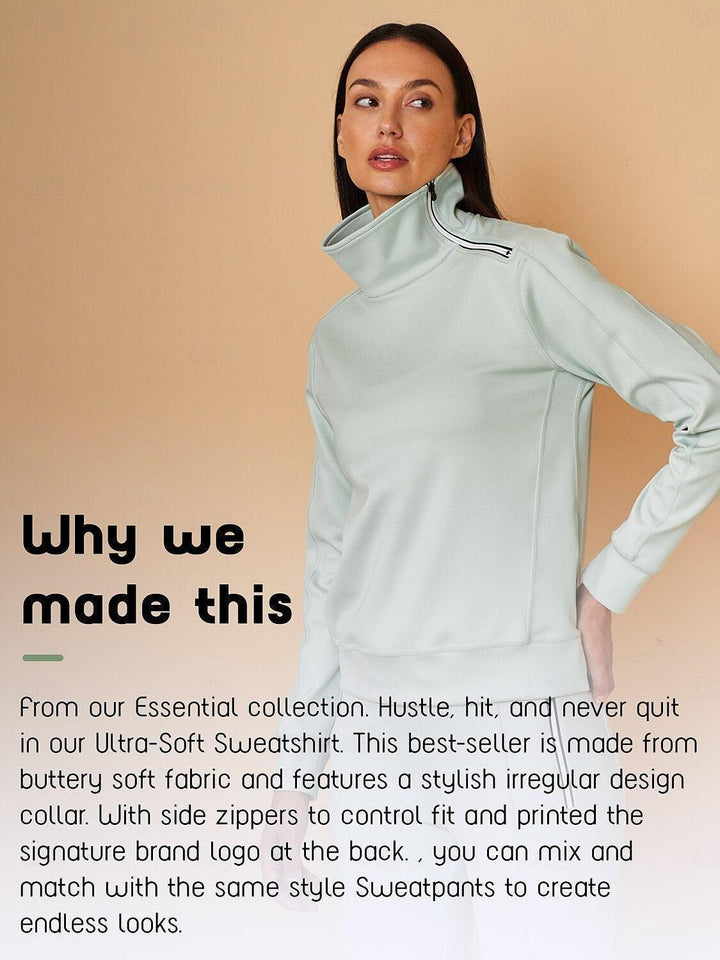 Jennifer – Irregular-Collar Women’s Golf Pullover & Pant Set