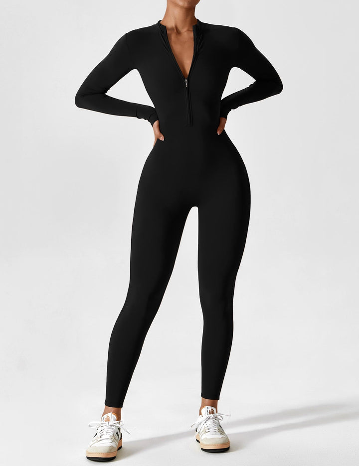 Megan – Sleek Contour Women’s Zipper Jumpsuit