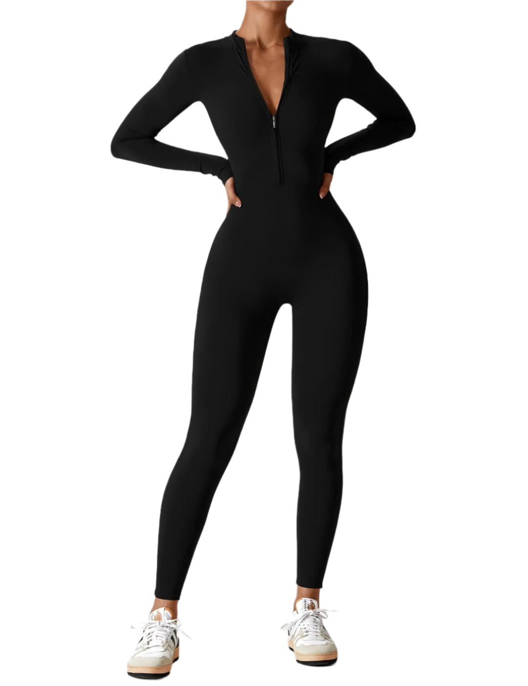 Megan – Sleek Contour Women’s Zipper Jumpsuit