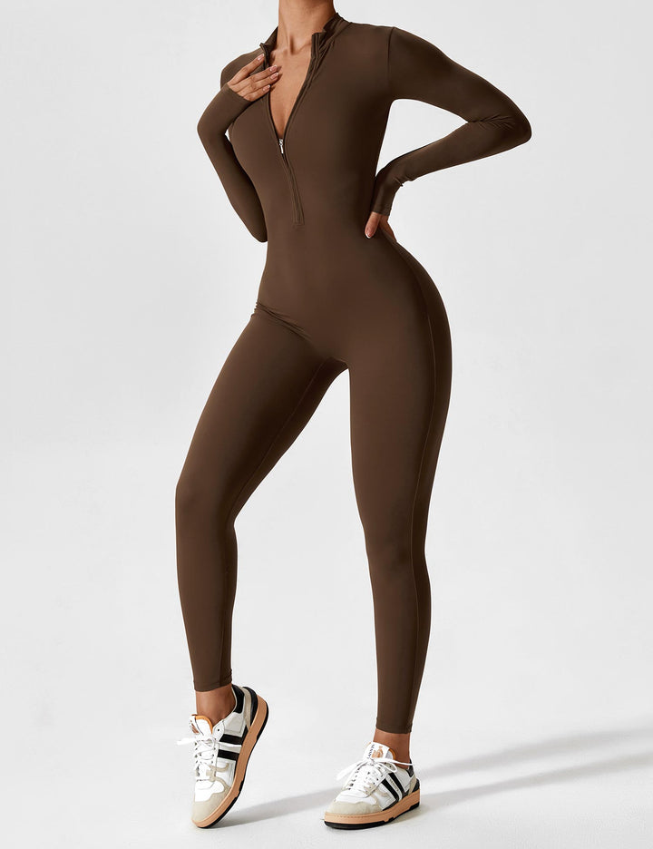 Megan – Sleek Contour Women’s Zipper Jumpsuit