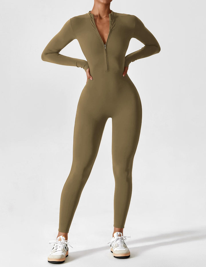 Megan – Sleek Contour Women’s Zipper Jumpsuit
