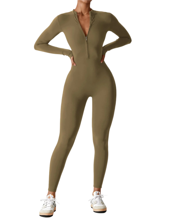 Megan – Sleek Contour Women’s Zipper Jumpsuit